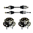 4-Piece Kit Front, Driver and Passenger Side Suspension Kit, Includes (2) Axle Assembly and (2) Wheel Hub