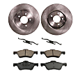 2-Wheel Set Front Brake Disc and Pad Kit, Plain Surface 5 Lugs 302.77 mm Ceramic Pro-Line Series, Includes (1) Brake Pad Set and (2) Brake Disc