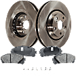 2011 Toyota Highlander Base - 4-Piece Kit Front Brake Disc and Pad Kit, Plain Surface, 5 Lugs, 327.91 mm, Ceramic, 2.7L 4Cyl, Pro-Line Series  Includes (2) Brake Disc and (1) Brake Pad Set