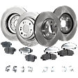 4-Wheel Set Front and Rear Brake Disc and Pad Kit, Plain Surface 5 Lugs Front-320.04 mm/Rear-334.01 mm Ceramic Pro-Line Series, Includes (4) Brake Disc and (2) Brake Pad Set