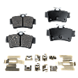 4-Wheel Set Front and Rear Brake Disc and Pad Kit, Plain Surface 5 Lugs Front-276 mm/Rear-266.95 mm Ceramic Pro-Line Series, Includes (4) Brake Disc and (2) Brake Pad Set