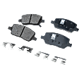 8-Piece Kit Front and Rear Brake Disc and Pad Kit, Plain Surface, 6 Lugs, Ceramic, Cast Iron, Pro-Line Series