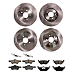 4-Wheel Set Front and Rear Brake Disc and Pad Kit, Plain Surface 5 Lugs Front-302.77 mm/Rear-302.01 mm Ceramic Pro-Line Series, Includes (4) Brake Disc and (2) Brake Pad Set
