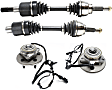 2003 Lincoln Aviator - 4-Piece Kit Front, Driver and Passenger Side Suspension Kit, All Wheel Drive, Includes (2) Axle Assembly and (2) Wheel Hub
