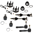 10-Piece Kit Suspension Kit, AWD/4WD, Includes (2) Tie Rod End, (4) Ball Joint, (2) Wheel Hub and (2) Axle Assembly