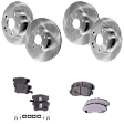 4-Wheel Set Front and Rear Brake Disc and Pad Kit, Plain Surface 5 Lugs Front-299.97 mm/Rear-260 mm Ceramic Pro-Line Series, Includes (4) Brake Disc and (2) Brake Pad Set