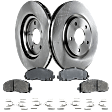 2-Wheel Set Front Brake Disc and Pad Kit, Plain Surface 5 Lugs 329.95 mm Ceramic Pro-Line Series, Includes (1) Brake Pad Set and (2) Brake Disc