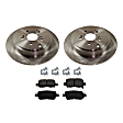 2-Wheel Set Rear Brake Disc and Pad Kit, Plain Surface 5 Lugs 312.93 mm Ceramic Pro-Line Series, Includes (2) Brake Disc and (1) Brake Pad Set