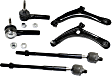 6-Piece Kit Front, Driver and Passenger Side, Lower Control Arm Kit, Includes (2) Control Arm and (4) Tie Rod End