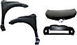 4-Piece Kit, Front Primed Bumper Cover, Includes (1) Bumper Cover, (2) Fender, and (1) Hood