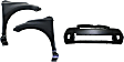 3-Piece Kit, Front Primed Bumper Cover, Includes (1) Bumper Cover and (2) Fender