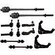 12-Piece Kit Front, Driver and Passenger Side, Upper Control Arm Kit, Includes (2) Ball Joint, (2) Control Arm, (1) Idler Arm, (1) Pitman Arm, (2) Sway Bar Link, and (4) Tie Rod End