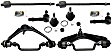 8-Piece Kit Front, Driver and Passenger Side, Upper Control Arm Kit, Includes (2) Ball Joint, (2) Control Arm, and (4) Tie Rod End