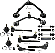 13-Piece Kit Front, Driver and Passenger Side, Upper Control Arm Kit, Includes (2) Ball Joint, (2) Control Arm, (1) Pitman Arm, (2) Sway Bar Link, (2) Tie Rod Adjusting Sleeve, and (4) Tie Rod End