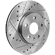 2-Wheel Set Front Brake Disc and Pad Kit, Cross-drilled and Slotted 5 Lugs 276 mm Ceramic, Includes (1) Brake Pad Set and (2) Brake Disc