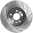 2-Wheel Set Front Brake Disc and Pad Kit, Cross-drilled and Slotted 5 Lugs 276 mm Ceramic, Includes (1) Brake Pad Set and (2) Brake Disc