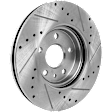 2-Wheel Set Front Brake Disc and Pad Kit, Cross-drilled and Slotted 5 Lugs 276 mm Ceramic, Includes (1) Brake Pad Set and (2) Brake Disc