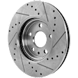 2-Wheel Set Front Brake Disc and Pad Kit, Cross-drilled and Slotted 5 Lugs 276 mm Ceramic, Includes (1) Brake Pad Set and (2) Brake Disc