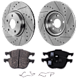 2008 Volvo S40 - 4-Piece Kit Front Brake Disc and Pad Kit, Cross-drilled and Slotted, 5 Lugs, Ceramic,  Lug, 300mm  Disc, 278mm, 300mm or 30mm Brake Rotors, 2.5L 5Cyl,  Includes (2) Brake Disc and (1) Brake Pad Set