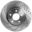 2008 Volvo S40 - 4-Piece Kit Front Brake Disc and Pad Kit, Cross-drilled and Slotted, 5 Lugs, Ceramic,  Lug, 300mm  Disc, 278mm, 300mm or 30mm Brake Rotors, 2.5L 5Cyl,  Includes (2) Brake Disc and (1) Brake Pad Set