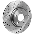 2008 Volvo S40 - 4-Piece Kit Front Brake Disc and Pad Kit, Cross-drilled and Slotted, 5 Lugs, Ceramic,  Lug, 300mm  Disc, 278mm, 300mm or 30mm Brake Rotors, 2.5L 5Cyl,  Includes (2) Brake Disc and (1) Brake Pad Set