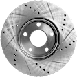 2011 Volvo S40 - 4-Piece Kit Front Brake Disc and Pad Kit, Cross-drilled and Slotted, 5 Lugs, Ceramic, 278mm  Disc, 278mm, 300mm or 30mm Brake Rotors, 2.5L 5Cyl,  Includes (2) Brake Disc and (1) Brake Pad Set