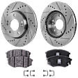 Front Brake Disc and Pad Kit, Cross-drilled and Slotted 5 Lugs 279.91 mm Ceramic FWD