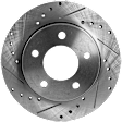2-Wheel Set Rear Brake Disc and Pad Kit, Cross-drilled and Slotted 5 Lugs 264.92 mm Ceramic, Includes (2) Brake Disc and (1) Brake Pad Set