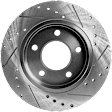 2-Wheel Set Rear Brake Disc and Pad Kit, Cross-drilled and Slotted 5 Lugs 264.92 mm Ceramic, Includes (2) Brake Disc and (1) Brake Pad Set
