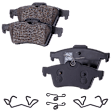 2-Wheel Set Rear Brake Disc and Pad Kit, Cross-drilled and Slotted 5 Lugs 264.92 mm Ceramic, Includes (2) Brake Disc and (1) Brake Pad Set