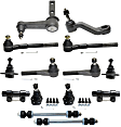 14-Piece Kit Front Suspension Kit, Includes (4) Ball Joint, (1) Idler Arm, (1) Pitman Arm, (2) Sway Bar Link, (2) Tie Rod Adjusting Sleeve, and (4) Tie Rod End