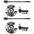 2-Wheel Set Front Wheel Hub, Includes (4) Tie Rod End and (2) Wheel Hub