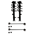 4-Piece Kit Front, Driver and Passenger Side Suspension Kit, Includes (2) Sway Bar Link and (2) Shock Absorber and Strut Assembly