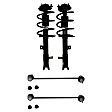 4-Piece Kit Front, Driver and Passenger Side Suspension Kit, Includes (2) Sway Bar Link and (2) Shock Absorber and Strut Assembly