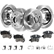 8-Piece Kit Front and Rear Brake Disc and Pad Kit, Plain Surface, 6 Lugs, 12.01 in. - Front; 12.8 in. - Rear, Ceramic, Pro-Line Series , includes (4) Brake Disc and (2) Brake Pad Set