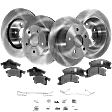 4-Wheel Set Front and Rear Brake Disc and Pad Kit, Plain Surface, 5 Lugs, 305.05 mm, Ceramic - Front, Semi-Metallic - Rear, Pro-Line Series