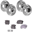 4-Wheel Set Front and Rear Brake Disc and Pad Kit, Plain Surface 5 Lugs Front-299.97 mm/Rear-281.69 mm Ceramic Pro-Line Series, Includes (4) Brake Disc and (2) Brake Pad Set