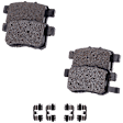 4-Wheel Set Front and Rear Brake Disc and Pad Kit, Plain Surface 5 Lugs Front-299.97 mm/Rear-281.69 mm Ceramic Pro-Line Series, Includes (4) Brake Disc and (2) Brake Pad Set