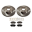 2-Wheel Set Front Brake Disc and Pad Kit, Plain Surface 5 Lugs 295.91 mm Ceramic Pro-Line Series, Includes (1) Brake Pad Set and (2) Brake Disc