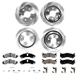 4-Wheel Set Front and Rear Brake Disc and Pad Kit, Plain Surface 6 Lugs Front-305.05 mm/Rear-329.69 mm Ceramic Pro-Line Series, Includes (4) Disc and (2) Pad Set