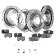 2018 Lexus LX570 - 8-Piece Kit Front and Rear Brake Disc and Pad Kit, Cross-drilled and Slotted, 5 Lugs, Ceramic, 5.7L 8Cyl, Pro-Line Series  Includes (4) Brake Disc and (2) Brake Pad Set
