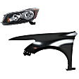 2-Piece Kit Driver Side Halogen Headlight, With bulb(s), Sedan, OE Replacement, CAPA Certified, Includes (1) Fender and (1) Headlight