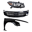 3-Piece Kit Passenger Side Halogen Headlight, Coupe (2008-2010 Style), Includes (1) Fender, (1) Grille Assembly, and (1) Headlight