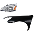 2-Piece Kit Driver Side Halogen Headlight, With bulb(s), Coupe, OE Replacement, Includes (1) Fender and (1) Headlight