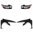 4-Piece Kit Driver and Passenger Side Halogen Headlight, With bulb(s), OE Replacement, Includes (2) Fender and (2) Headlight