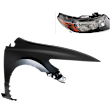 2-Piece Kit Passenger Side Halogen Headlight, With bulb(s), OE Replacement, Includes (1) Fender and (1) Headlight