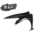 2-Piece Kit Driver Side Halogen Headlight, Without bulb(s), OE Replacement, Includes (1) Fender and (1) Headlight