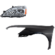 2-Piece Kit Driver Side Halogen Headlight, Without bulb(s), Sedan, OE Replacement, CAPA Certified, Includes (1) Fender and (1) Headlight