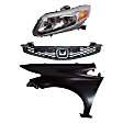 3-Piece Kit Driver Side Halogen Headlight, Coupe, Includes (1) Fender, (1) Grille Assembly, and (1) Headlight