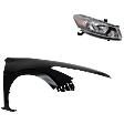 2-Piece Kit Passenger Side Halogen Headlight, With bulb(s), OE Replacement, Includes (1) Fender and (1) Headlight